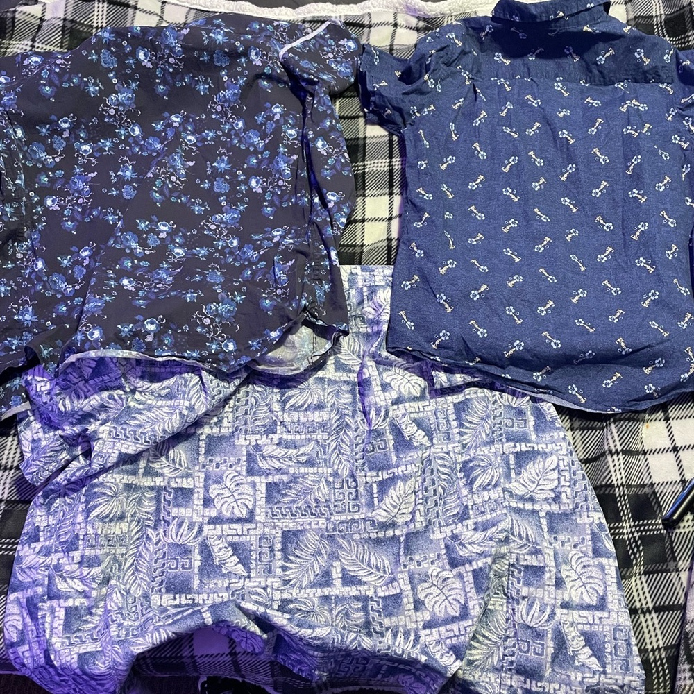 Blue Hawian shirts